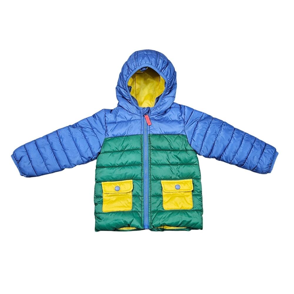 BABY BODEN TODDLER COLORBLOCK PUFFER JACKET – 2–3Y / 98 CM – HOODED COAT